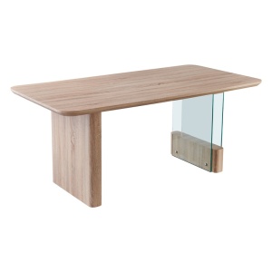 Asztal, Faghan, barna MDF, 180x90x76 cm