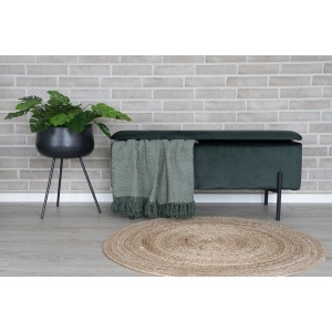 Banca cu spatiu de depozitare Watford, Verde, 36.5x95x43 cm - Img 2