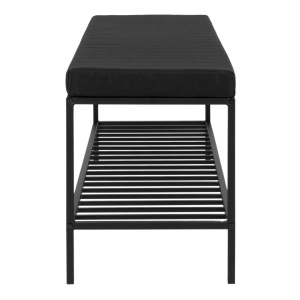 Banca pentru hol Vita, Negru, 36x100x48.5 cm