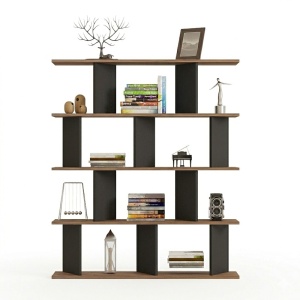 Biblioteca LED, Ratu, Pako, Antracit 120x24.6x141 cm - Img 3