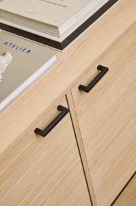 Bufet Kensington, Negru mat, 80x180x40 cm - Img 2