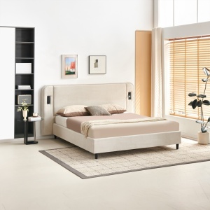 Cadru de pat LED Fomo, Gri, 215x217x110 cm