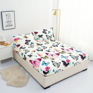 Cearsaf de pat Cocolino cu elastic si 2 fete de perna Gorgeous White 180x200cm