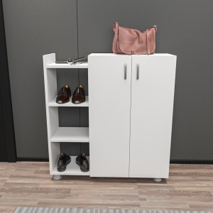 Cipősszekrény, Asus, fehér, 90x95x29.6 cm
