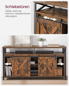 Comoda TV Daxton, Maro rustic, 147x40x76 cm - Img 4