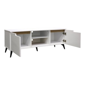 Comoda TV, Kemvio, Pako, Alb 150x38x44 cm - Img 2