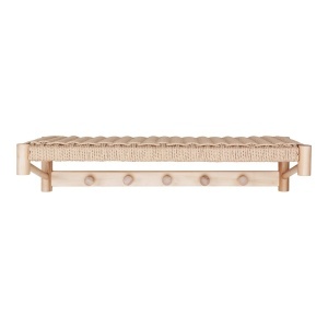 Cuier de perete pentru palarii Abano, Natural, 31x78x17 cm - Img 3