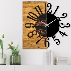 Dekoratív fa falióra, Wooden, dió, 58x3x58 cm - Img 1