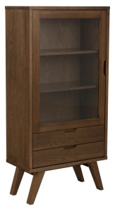 Dulap cu vitrina A-Line, Gri, 145x72x36 cm - Img 4
