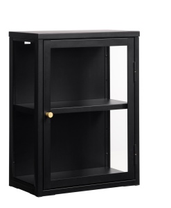 Dulap cu vitrina CARMEL, Negru, 25x60x45 cm - Img 2