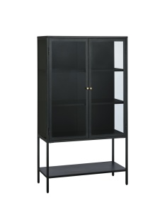 Dulap cu vitrina CARMEL, Negru, 40x160x90 cm - Img 2