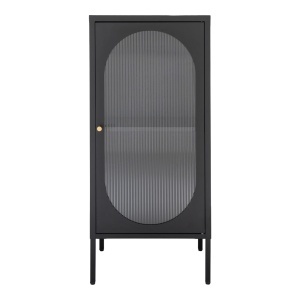 Dulap vitrina Adelaide, Negru, 35x50x110 cm - Img 5