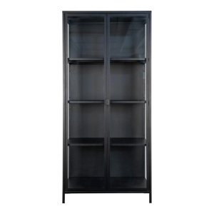 Dulap vitrina Brisbane, Negru, 35x80x175 cm - Img 5