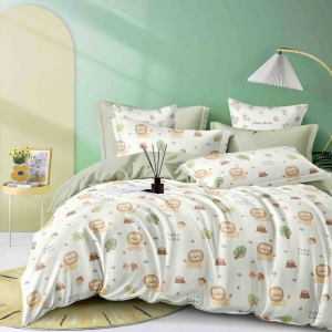 Egyszemélyes ágyneműhuzat, Cute Lion, finom pamut (flanel)