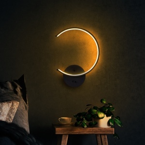 Fali lámpa, Moon, 13328, fekete