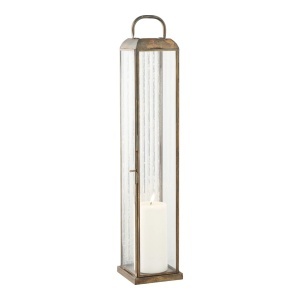 Felinar decorativ Herslev, Auriu antic, 12x12x60 cm