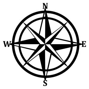 Fém fali kép Compass, fekete, 55x55 cm - Img 2