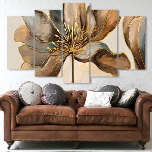 Festmény, 5 darabos, 5MDF4600, sokszínű, 20x60 cm