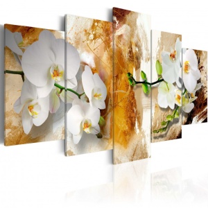 Festmény Brown Paint and Orchid, 200x100 cm