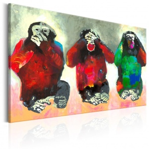 Festmény Three Wise Monkeys, 90x60 cm