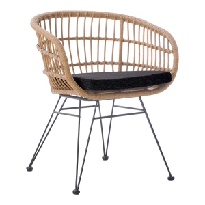 Fotel, Naoki, Pako World, natúr rattan, 63x61x79 cm