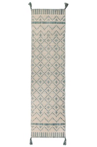 Futószőnyeg, Leela Runner, Flair Rugs, elefántcsont/pávakék, 60X200 cm - Img 2