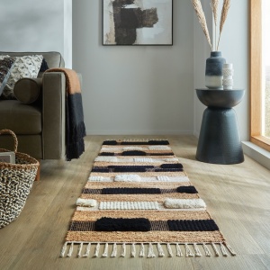 Futószőnyeg, Medina Blocks, Flair Rugs, fekete, 60x230 cm