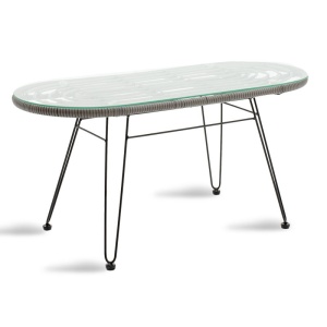 Kerti asztal Naoki, fekete - szürke, 100x45x46 cm