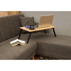 Laptop asztalka Gusto, atlanti fenyő-fekete