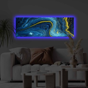 LED-es kép Wicker Delta, többszínű, 30x90 cm