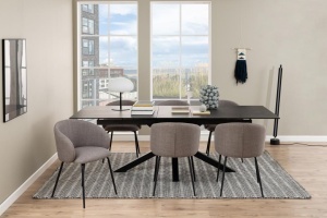 Masa dining Heaven, Negru, 76x240x100 cm - Img 3
