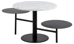 Masuta de cafea Lahti, Alb, 47x60x60 cm - Img 6
