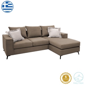 Megfordítható sarokkanapé, Fabulous, textil, mokka-krém, 240x165x95 cm - Img 1
