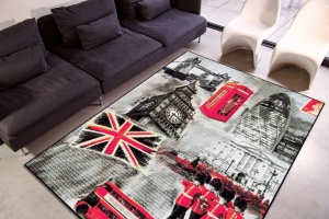 Modern szőnyeg, Kolibri England, szürke, 160x230 cm