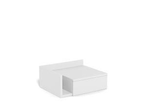 Noptiera Ashlan, Alb, 16.5x40x32 cm - Img 2