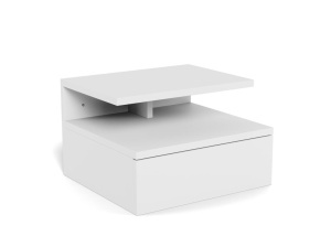 Noptiera Ashlan, Alb, 22.5x35x32 cm - Img 3