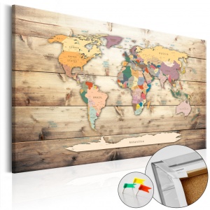 Parafa kép The World at Your Fingertips [Cork Map], 60x40 cm