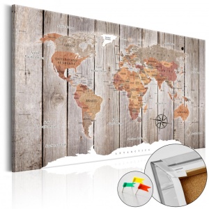 Parafa kép Wooden Stories [Cork Map], 120x80 cm