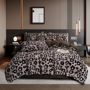 Plüss Cocolino ágyneműhuzat-garnitúra 6 részes gumis, Bunny C111, plüss cocolino (korall gyapjú), 180x200 cm