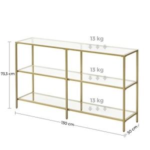 Polc, Vasagle, arany, 130x30x73.3 cm - Img 3