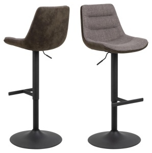 Scaun de bar Adisa V1, Gri, 95x47x52.5 cm - Img 3