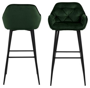 Scaun de bar Brooke, Verde, 104x52x53 cm - Img 4