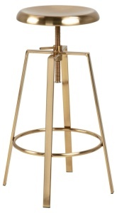 Scaun de bar Goose, Auriu, 87x41x41 cm - Img 3