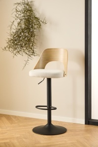 Scaun de bar Lucy, Bej, 113x47x50.5 cm