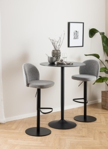 Scaun de bar Patricia, Gri, 109x44x50 cm - Img 2