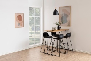 Scaun de bar Tina, Negru, 94x43x49 cm