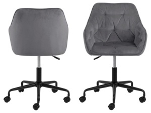 Scaun de birou Brooke, Gri, 88.5x59x58.5 cm - Img 4
