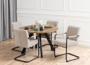 Scaun dining Adele, Bej, 84.5x50.5x64.5 cm - Img 2