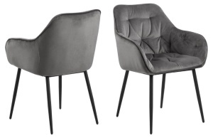 Scaun dining Brooke V2, Gri, 83x58x55 cm - Img 6
