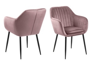 Scaun dining Emilia V1, Roz prafuit, 83x57x61 cm - Img 3